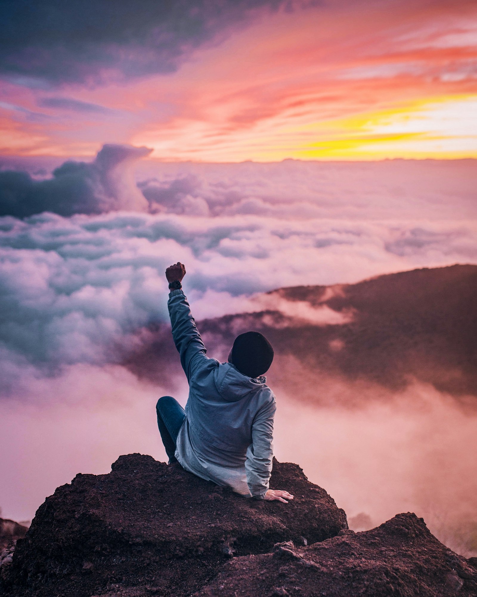 A Scout on a mountain summit